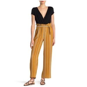 Bailey Blue Short Sleeve Stripe Contrast Jumpsuit